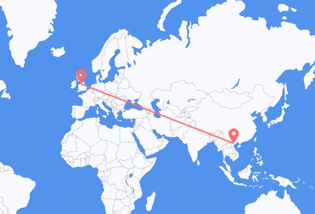 하노이 출발, 맨체스터 도착 항공편