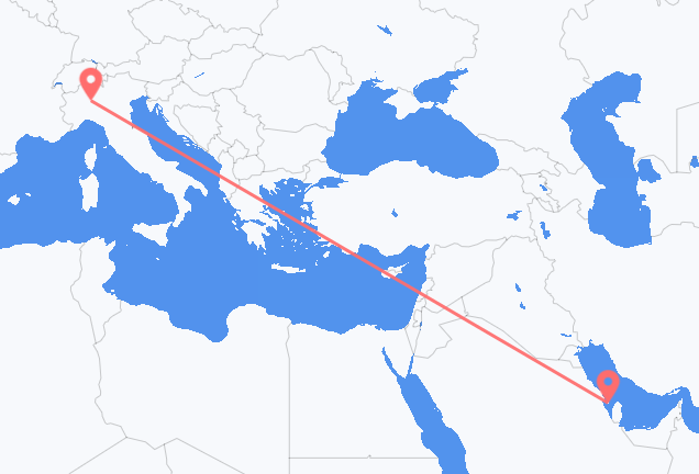 Vluchten van Bahrain Island naar Milaan