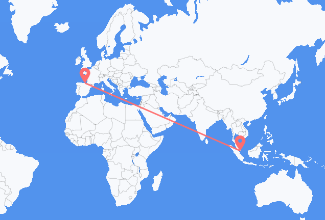 Flyg från Singapore till Bilbao