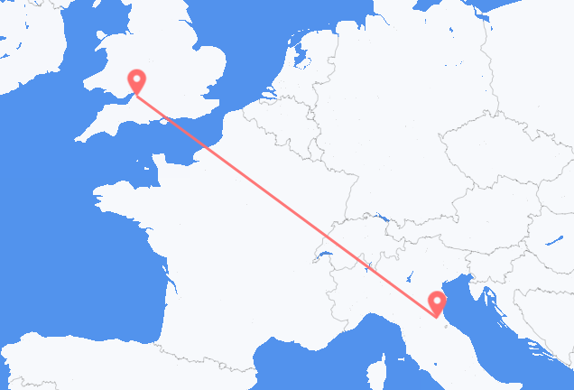 Flyrejser fra Bristol, England til Forli, Italien