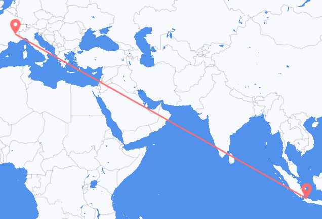 Flüge von Jakarta, nach Grenoble