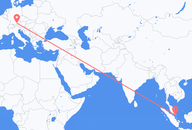 Vluchten van Singapore naar München