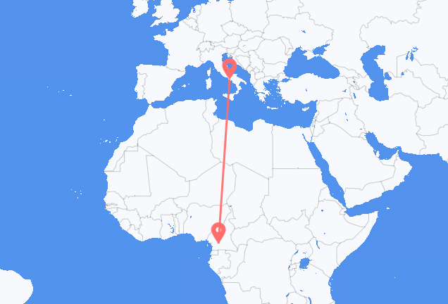 Flyg från Yaoundé till Neapel