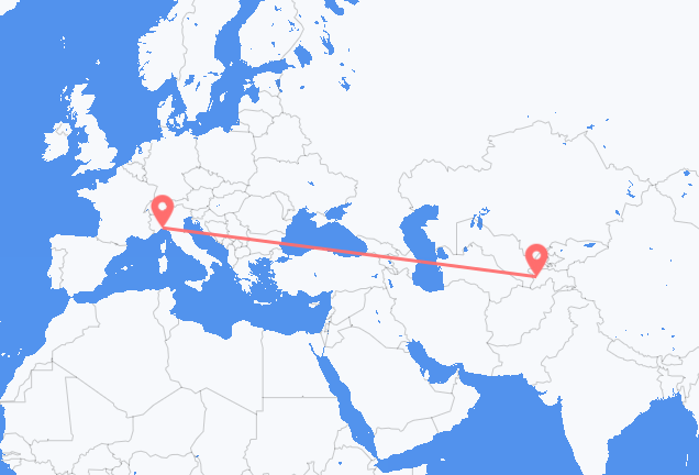 Flyrejser fra Dusjanbe til Genova