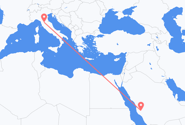 Flug frá Ta ef, Sádi-Arabíu til Flórens, Ítalíu