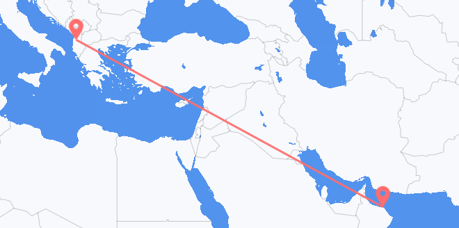 Vols d’Oman pour l’Albanie