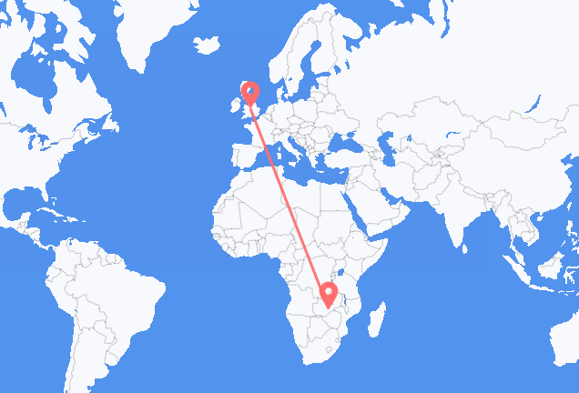 Flyrejser fra Lusaka til Birmingham