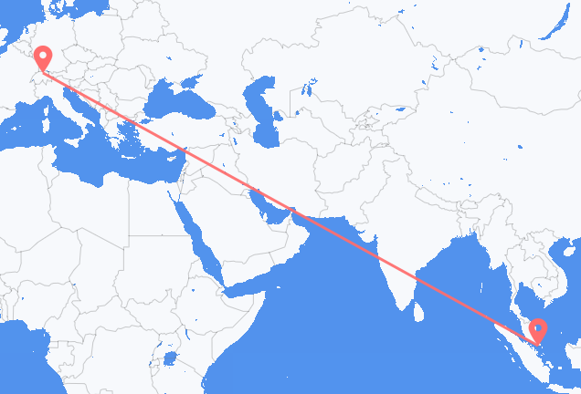 Vluchten van Singapore naar Zürich