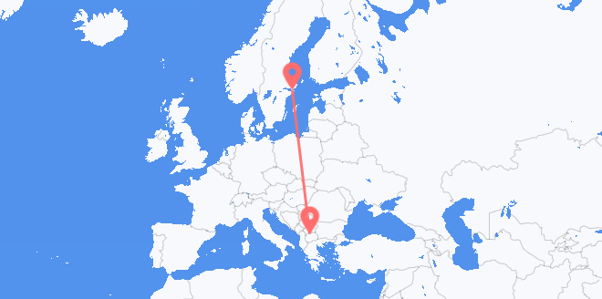 Flüge von Schweden nach Nordmazedonien