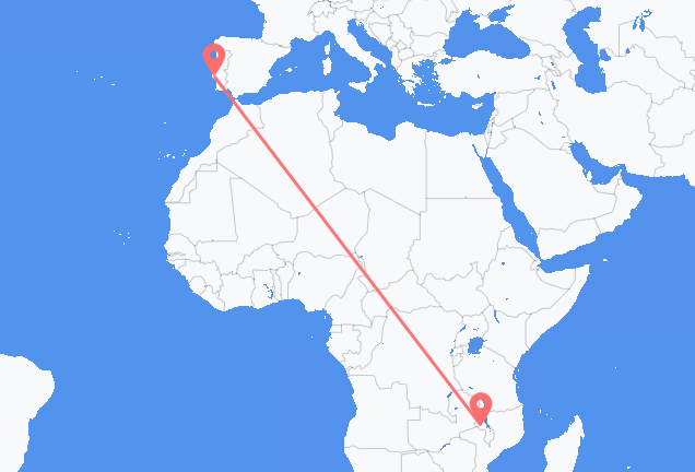 Flyreiser fra Lilongwe, til Lisboa