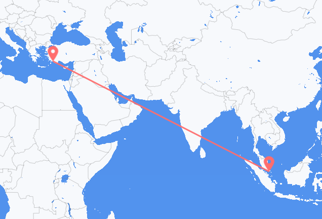 Flyrejser fra Singapore til Dalaman