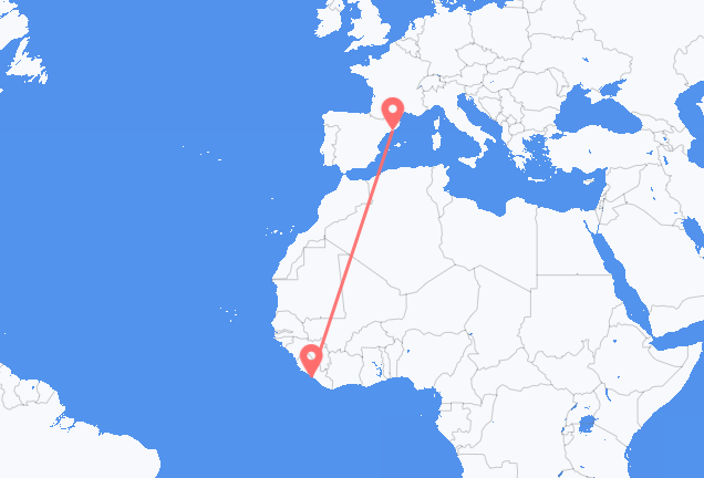 Flyrejser fra Monrovia til Barcelona