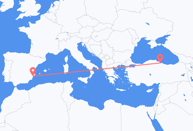 Flyreiser fra Alicante, til Samsun