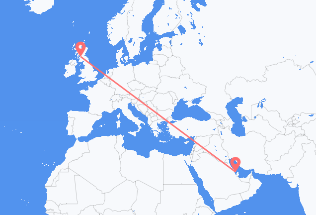 Vluchten van Bahrain Island naar Glasgow