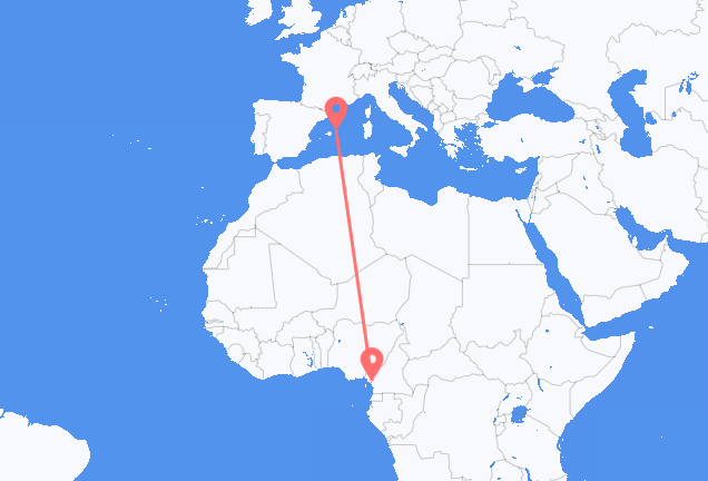 Flyg från Douala till Mahon