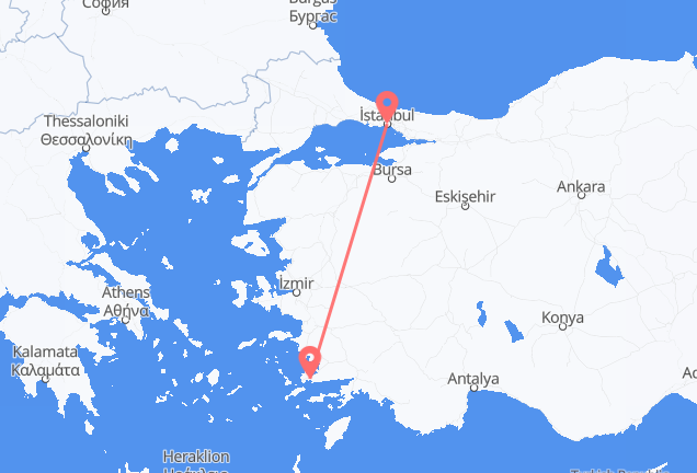 Voli da Istanbul, Turchia a Bodrum, Turchia