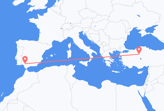 Vluchten van Ankara naar Sevilla