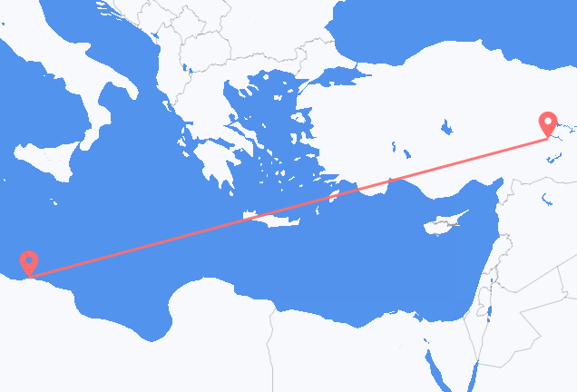 Vluchten van Tripoli naar Malatya