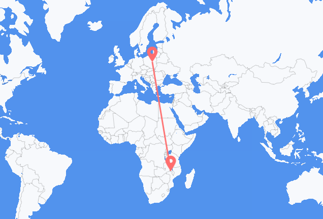 Flyreiser fra Lilongwe, til Warszawa