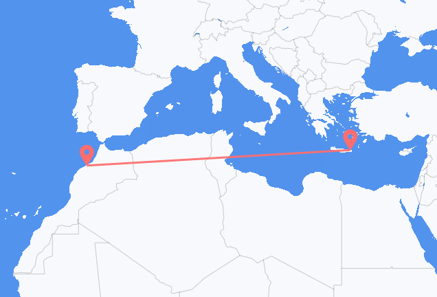 Flyreiser fra Casablanca, til Sitia