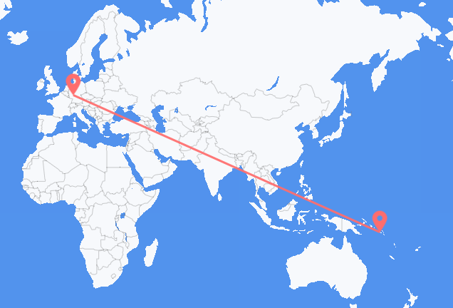 Flyrejser fra Honiara til Frankfurt