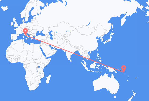 Flyrejser fra Honiara til Rom