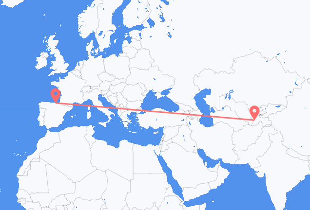 Flug frá Dushanbe til Bilbao