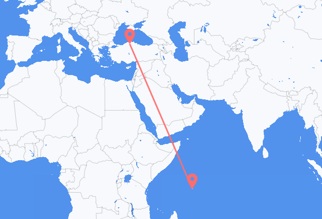 Vuelos de Mahe, Seychelles a Kastamonu, Turquía