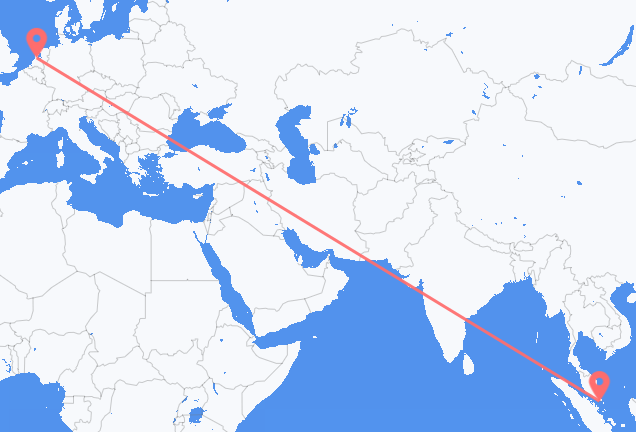 Vluchten van Singapore naar Amsterdam