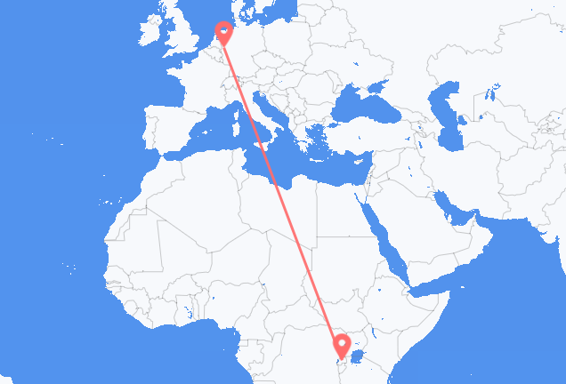 Flyg från Kigali till Duesseldorf