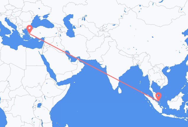 Flyrejser fra Singapore til Izmir