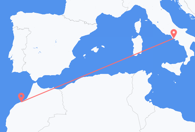 Flyreiser fra Casablanca, til Napoli