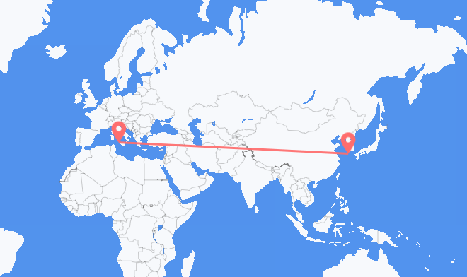 Voos da cidade de Jeju, Coreia do Sul para Trápani, Itália