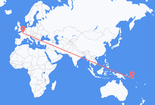 Flyrejser fra Honiara til Paris