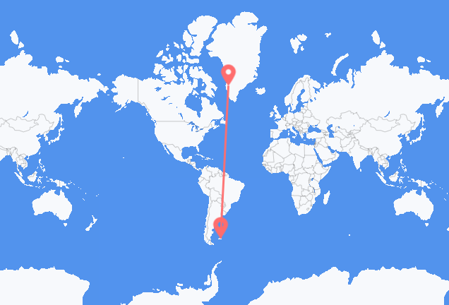포클랜드 제도(이슬라스 말비나스) 마운트 프레젠트에서 출발해 그린란드 Kangerlussuaq에(으)로 가는 항공편
