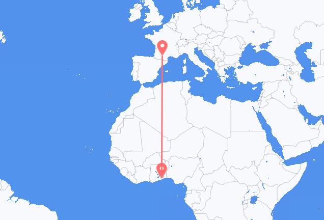 Vluchten van Lomé naar Toulouse