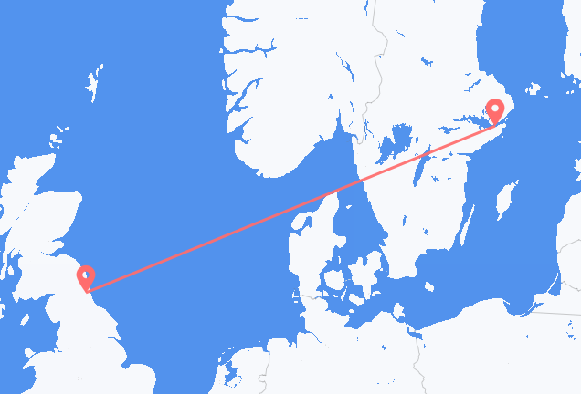 Vluchten van Newcastle upon Tyne naar Stockholm