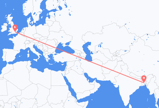 Flyrejser fra Dhaka til London