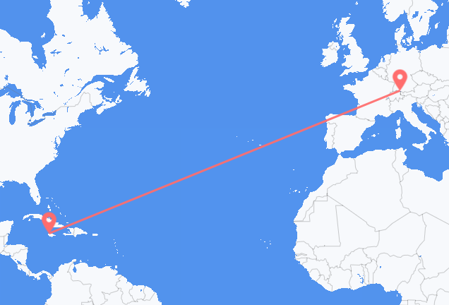 Flyrejser fra Montego Bay til Friedrichshafen