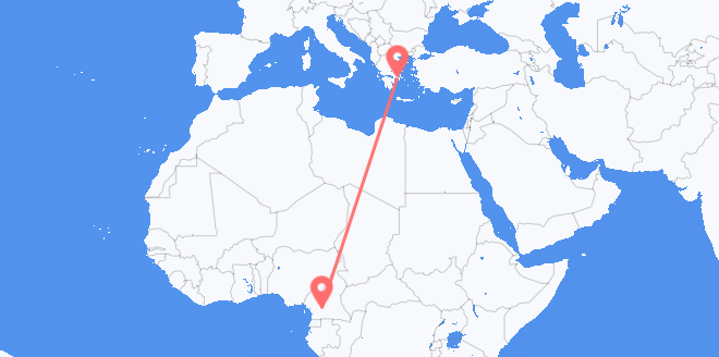 Flyg från Kamerun till Grekland