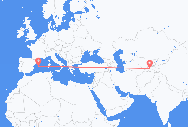 Flug frá Dushanbe til Palma