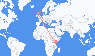 Vluchten van Tanzania naar Engeland