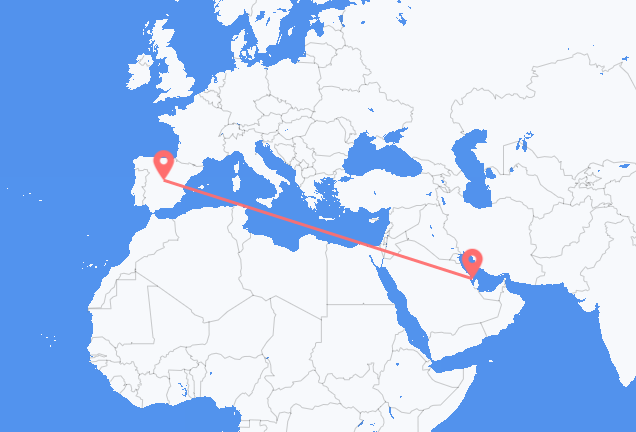 Vluchten van Bahrain Island naar Madrid