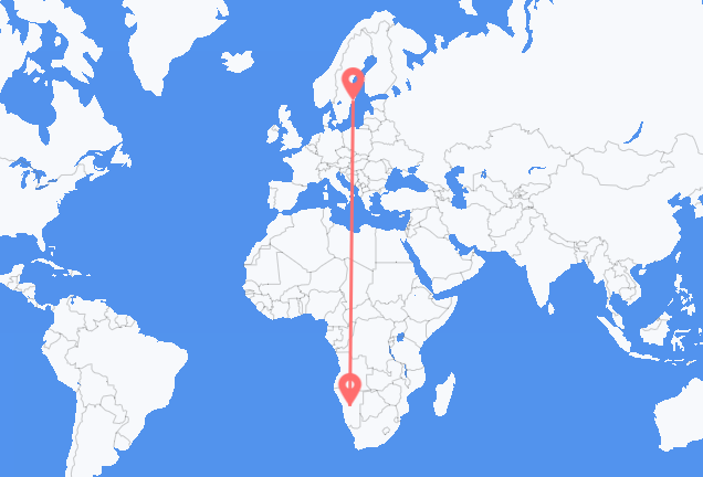 Flyrejser fra Windhoek til Stockholm