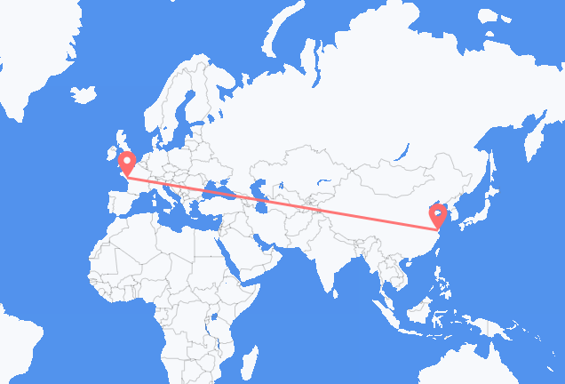 상하이 출발, 낭트 도착 항공편