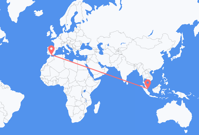 Flyg från Singapore till Malaga