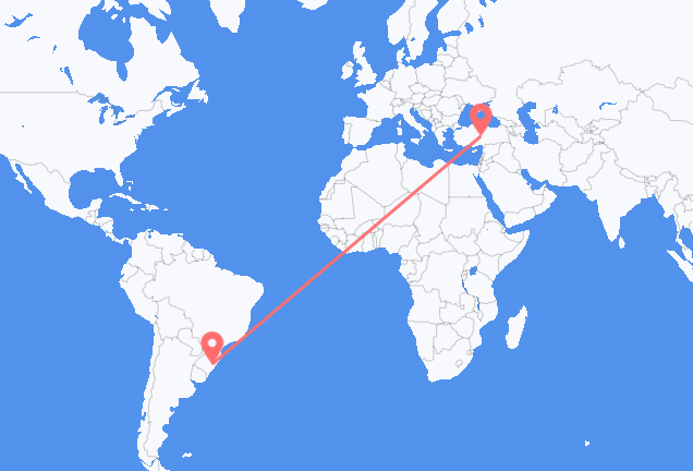 Vluchten van Porto Alegre naar Kayseri