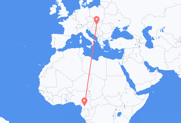 Flyg från Yaoundé till Budapest