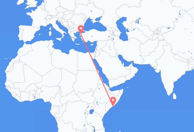 Voli da Mogadiscio a Distretto di Edremit