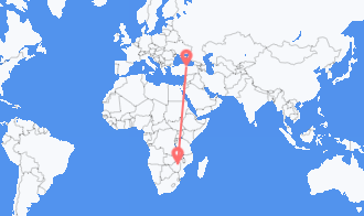 Vols d’Harare, le Zimbabwe pour Tokat, Turquie